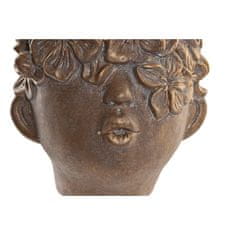 DKD Home Decor Rastlinjak DKD Home Decor Face Golden Cement (20 x 19 x 17 cm)