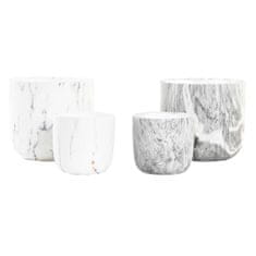 DKD Home Decor Komplet loncev DKD Home Decor Grey Cement White Marble Modern (16 x 16 x 15 cm) (2 enoti)