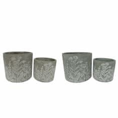 DKD Home Decor Komplet sadilnikov DKD Home Decor Grey Cement Green Shabby Chic Botanične rastline (2 enoti) (17 x 17 x 15 cm)