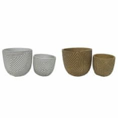 Miramarket Set sadilnikov DKD Home Decor Abstraktno Rjava Cement Bela Urban (2 kosov) (17 x 17 x 15 cm)