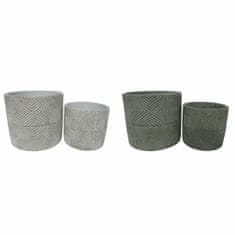 Miramarket Set sadilnikov DKD Home Decor Cement Bela Zelena Rombi Urban (2 kosov) (17 x 17 x 15 cm)