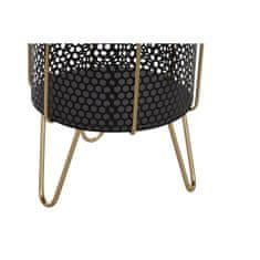 DKD Home Decor Komplet lončkov DKD Home Decor Black Golden Metal Loft 36 x 36 x 58 cm