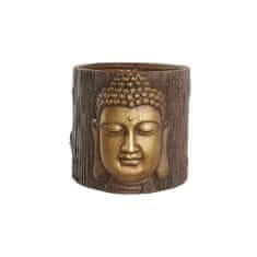 DKD Home Decor Rastlinjak DKD Home Decor iz steklenih vlaken zlato rjava Buda Oriental (30 x 29 x 26 cm)