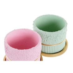 DKD Home Decor Lonček DKD Home Decor Pink Cement Green Urban (2 kosa) (2 enoti) (20 x 20 x 18 cm)