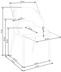 Halmar Jedilni stol K373, siva