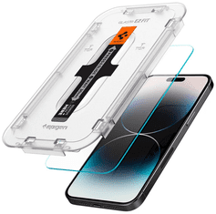 Spigen EZ Fit GLAS.tR prozorno - iPhone 14 Pro Max z enostavnim aplikatorjem 2x zaščitno steklo 2.5D, zaščita senzorja prosojnosti