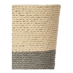 BigBuy Sadilnik Natural Grey Brown Rope 14 x 14 x 14 cm Plastic 14 x 12,5 x 14 cm