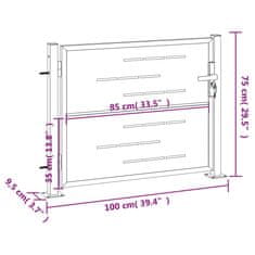 Vidaxl Vrtna vrata 100x75 cm nerjaveče jeklo