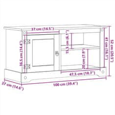 Vidaxl TV omarica Corona 100x40x52 cm trdna borovina