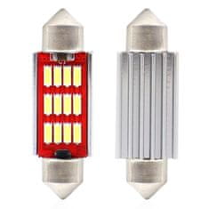 AMIO Vodila canbus 4014 12smd festoon c5w c10w c3w 36mm bela 12v 24v amio-01289