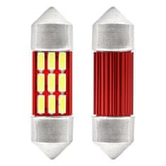 AMIO Vodila canbus 4014 12smd festoon c5w c10w c3w 31mm bela 12v 24v amio-01631