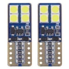 AMIO LED žarnice canbus 8smd 2835 t10e w5w bela 12v 24v amio-01635