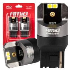 AMIO vodila canbus pro serije 7440 w21w 4x3030 smd bela 12v 24v amio-03589