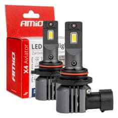 AMIO LED avtomobilske žarnice x4 serije aviator hb4 6500k canbus amio-03767