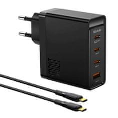 Mcdodo McDodo GAN 3xUSB-C + omrežni polnilnik USB, 100 W + 2 m kabla (črn)