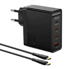 Mcdodo Stenski polnilec McDodo GAN 3xUSB-C + USB, 100W + 2m kabel (črn)