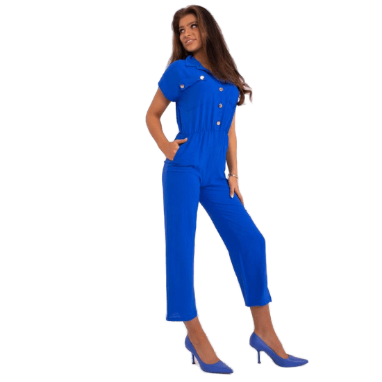 ITALY MODA Ženski kombinezon z ravnimi nogami kobaltno modra DHJ-KO-17698.46_407396