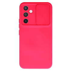 Onasi Lens Cover ovitek za Samsung Galaxy A15 5G, silikonski, flurescentno roza