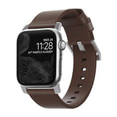 Nomad Leat. Sap brown/silver - Apple Watch Ula 2/1(49mm) 9/8/7 (45mm)/6/SE/5/4(44mm)/3/2/1(42mm)