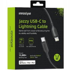 Innostyle Innostyle Jazzy Usb-C Lightning Mfi Kabel Za Hitro Polnjenje Za Iphone Kevlar 1M Črn