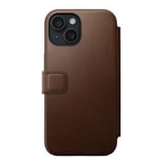 Nomad Modern Leather Folio, brown - iPhone 15