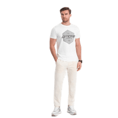 OMBRE Moške športne hlače V11 OM-PABS-0206 krem MDN125205 S