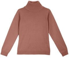 PANTONECLO Ženski pulover z visokim ovratnikom, Barva terakota, L