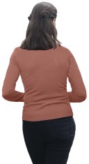 PANTONECLO Ženski pulover z visokim ovratnikom, Barva terakota, L