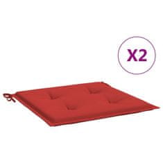 Vidaxl Blazine za vrtne stole 2 kosa rdeče 50x50x3 cm oxford tkanina