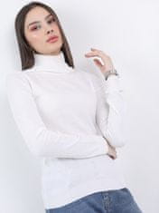 PANTONECLO Ženski pulover z visokim ovratnikom, bela mešanica, L
