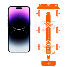 Mobile-origin Orange Screen Guard iPhone 15 Pro z enostavnim nanašanjem 2x zaščitna stekla