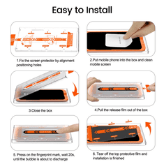 Mobile-origin Orange Screen Guard iPhone 15 Pro Max/15 Plus z enostavnim nanašanjem, 2x zaščitno steklo