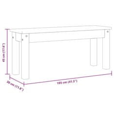 Vidaxl Jedilna klop Panama 105x30x45 cm trdna borovina