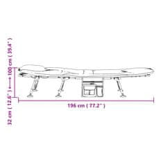 Vidaxl Ribiška postelja z nastavljivimi nogami zložljiva kamuflažna