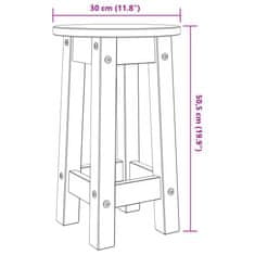 Vidaxl Barski stolčki 2 kosa trdna borovina