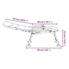 Vidaxl Ribiški stol z nasloni za roke zložljiv kamuflažni