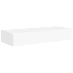 Vidaxl Stenska polica s predalom 2 kosa bela 60x23,5x10 cm mediapan