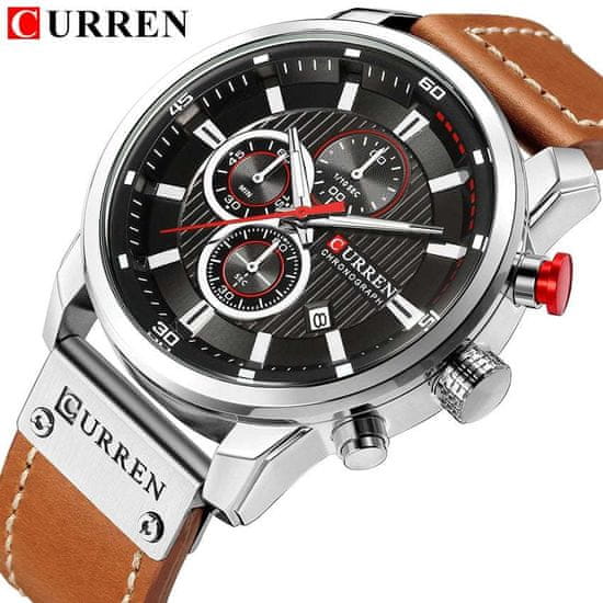 Curren CURREN 8291 Moške ure Quartz gibanje Fashion&amp;Casual Auto datum usnje Band ure