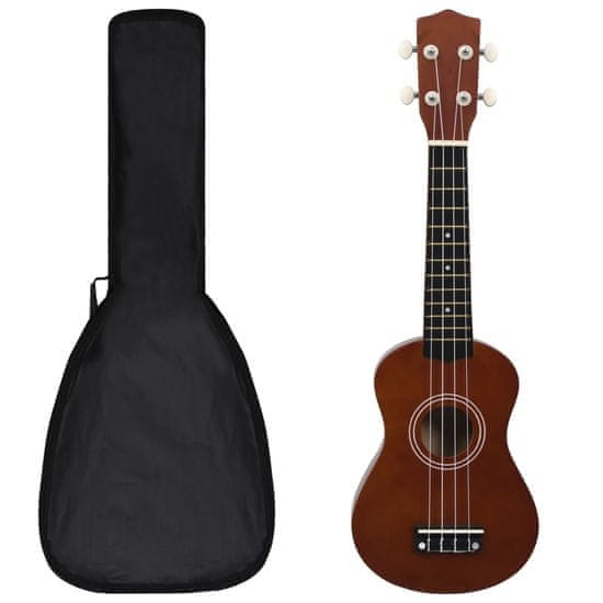 Vidaxl Otroški ukulele soprano s torbo naravna 21"