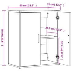 Vidaxl Komoda 2 kosa črna 60x31x70 cm inženirski les