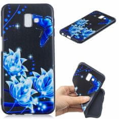 Nemo Tanko umetniško ohišje SAMSUNG J6+ J6 PLUS modra roža in metulj