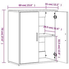 Vidaxl Komoda dimljeni hrast 60x31x70 cm inženirski les