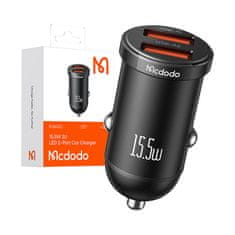 Mcdodo Mcdodo CC-2950 avtomobilski polnilnik, 2x USB, 15,5 W (črn)