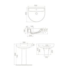 CeraStyle Umivalnik BELLA 55x45 cm