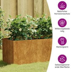 Vidaxl Vrtna visoka greda 200x40x40 cm corten jeklo