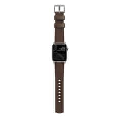 Nomad Leat. Sap brown/silver - Apple Watch Ula 2/1(49mm) 9/8/7 (45mm)/6/SE/5/4(44mm)/3/2/1(42mm)