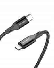 Innostyle Innostyle Powerflex Usb-C Lightning Mfi Kabel Za Hitro Polnjenje Za Iphone Kevlar 2M Črn