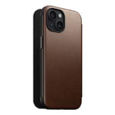 Nomad Modern Leather Folio, brown - iPhone 15