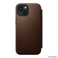 Nomad Modern Leather Folio, brown - iPhone 15