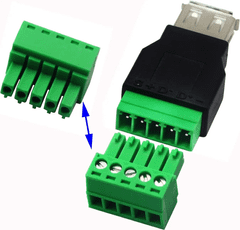 KEDO USB konektor ženski Tip A z vijaki, 5pin